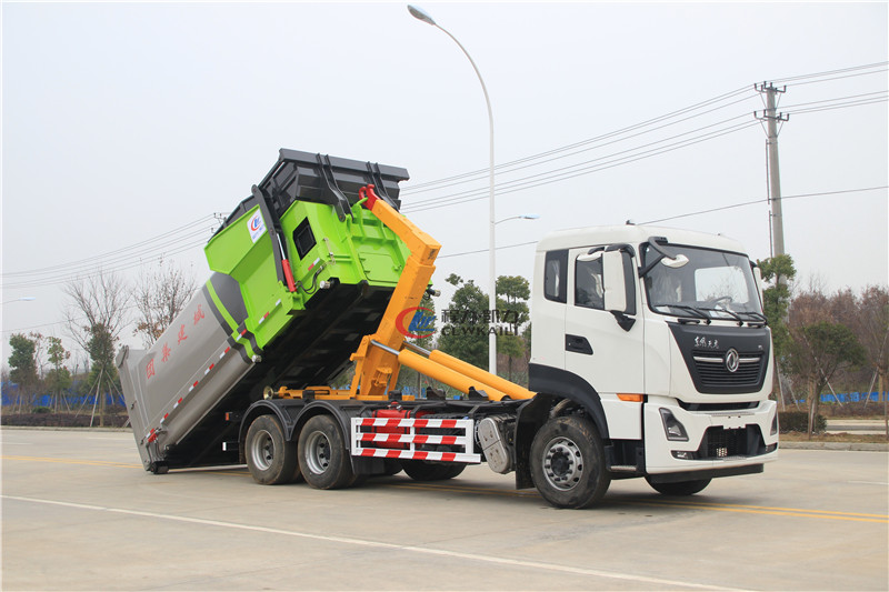 國六東風(fēng)天龍25噸勾臂垃圾車
